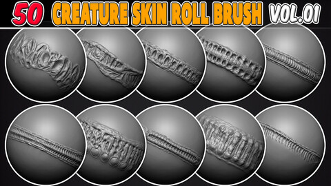 50 Creature Skin Roll Brush Vol.01