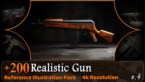 200 Realistic Gun Reference Pack | 4K | v.4