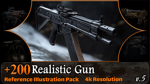 200 Realistic Gun Reference Pack | 4K | v.5