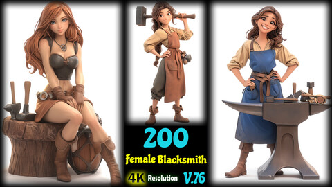 200 Female Blacksmith - 4K Resolution - V.76