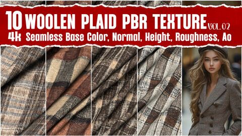 Tartan Plaid fabric | Seamless PNG PBR Textures