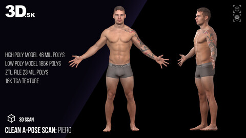 Clean A Pose 3D Scan | Piero Underwear