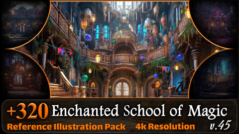 320 Enchanted School of Magic Reference Pack | 4K | v.45