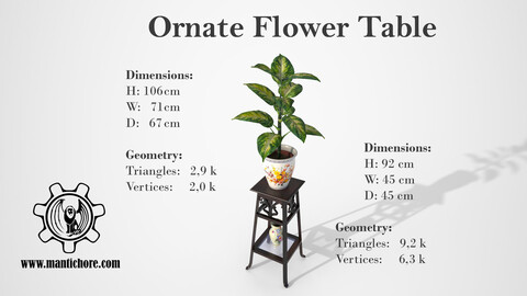 Ornate Flower Table "DIEFFENBLOOM"