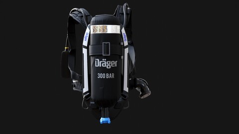 Drager PSS AirBoss Firefighting Oxygen Cylinder High Quality 3D model