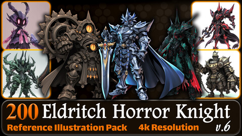 200 Anime Eldritch Horror Knight (Full Body) Reference Pack | 4K | v.6