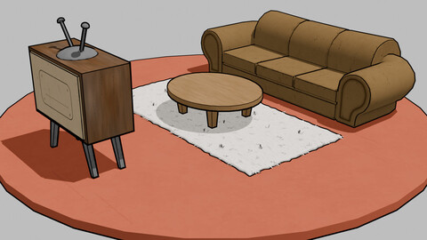 Living Room - Cartoon Style