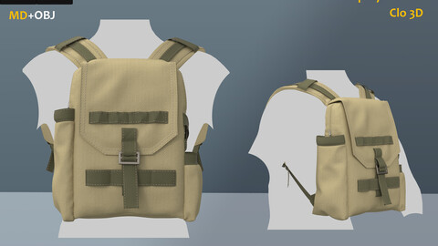 Backpack_Clo3d, Marvelous Designer Project