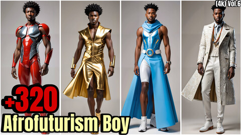 +320 Afrofuturism Boy Character Concept(4k)