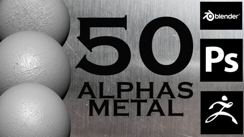 A pack of 50 brushes and 50 alphas is a metal surface