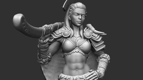 Barbarian - DND Miniature - Pre-Supported 3D print model