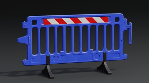 Plastic Barricade PBR Game-Ready