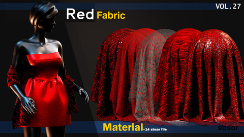 Red fabric Material -SBSAR -VOL 27