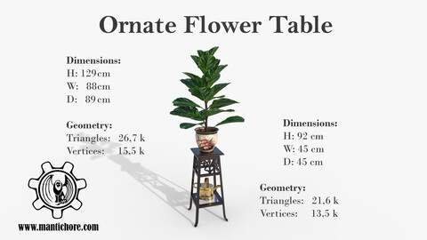 Ornate Flower Table "FICUSBLOOM"