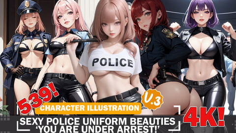 539 Sexy Police Uniform Beauties Diverse Outfit Character Design Reference Art V3 4K