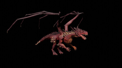 Red dragon - Blender Model High Poly