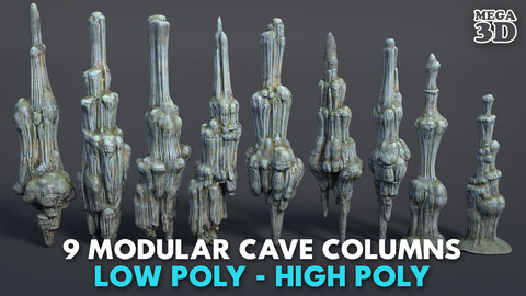 9 Modular Cave Columns - 250215