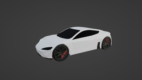 Tesla Roadster Game Ready 3D Model