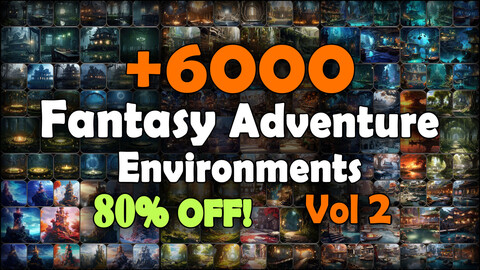 6000 Fantasy Adventure Environment Concept Reference Pack | MEGA Bundle | 4K | v.2