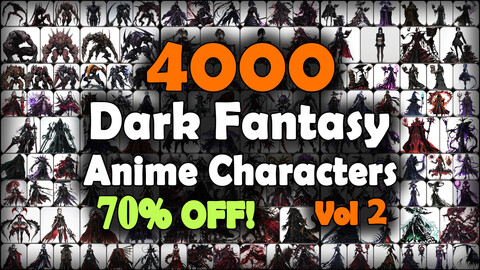 4000 Anime Dark Fantasy Characters (Full Body) Reference Pack | MEGA Bundle | 4K | v.2