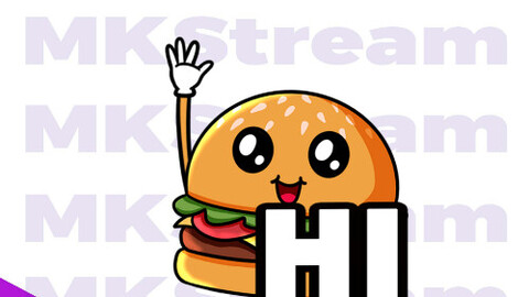 Twitch animated emotes cute burger waving hi gif