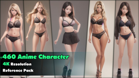 +460 Anime Character  Reference Pack _4k_ V128