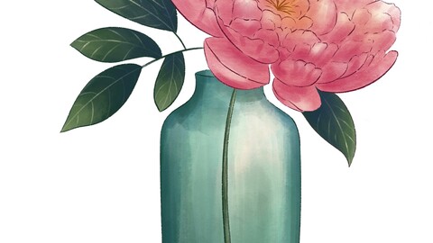 Peony in vase