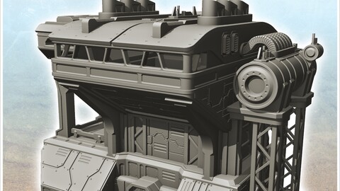 Large Sci-Fi production plant with annex tanks (14) | STL for 3D Printing Printer | Hard Surface