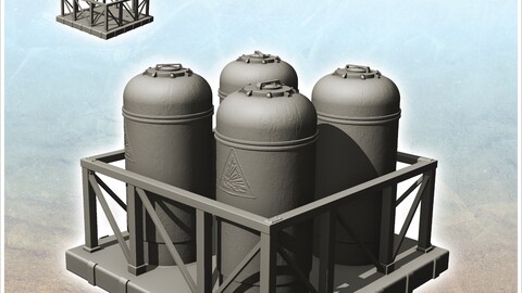 Cryogenic storage platform with four silos (21) | STL for 3D Printing Printer | Hard Surface