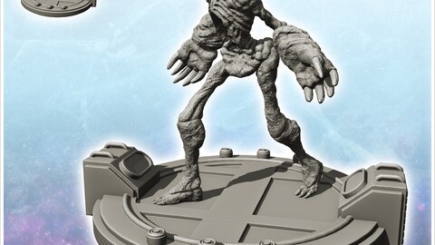 Alien zombie creature with large hands (3) | STL for 3D Printing Printer | Hard Surface