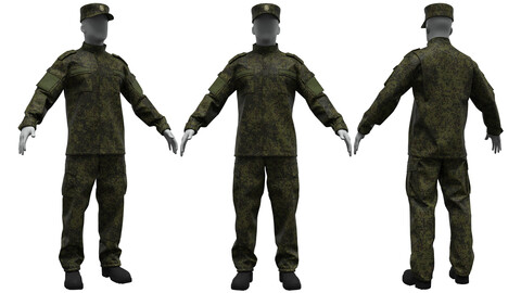 VKPO Russian Army Uniform (Marvelous Designer / Clo 3D project+OBJ)