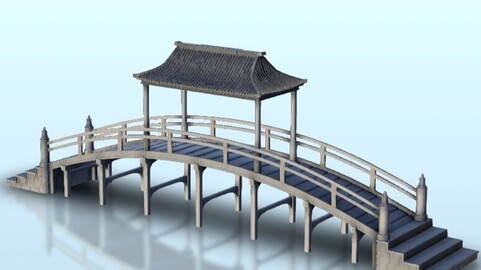 Rounded Asian bridge 15 | STL for 3D Printing Printer | Hard Surface