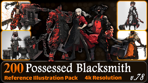 200 Anime Possessed Blacksmith (Full Body) Reference Pack | 4K | v.78