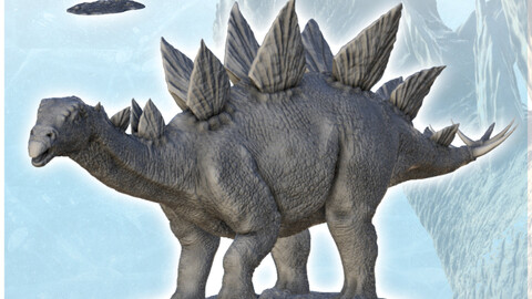 Stegosaurus dinosaur (1) | STL for 3D Printing Printer | Hard Surface