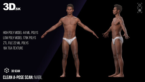 Clean A Pose 3D Scan | Nabil Underwear