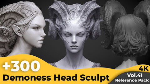 +300 Demoness Head Sculpt Reference Images(4k)