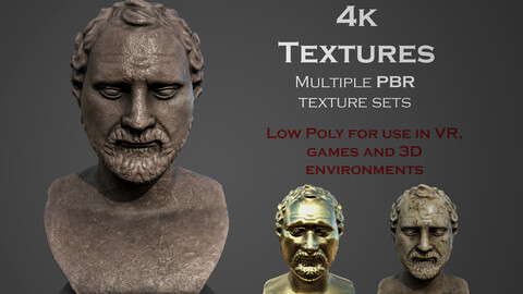 Bust of Demosthenes Low-poly 3D model