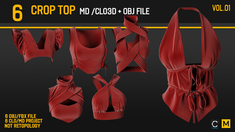 6 CROP TOP  CLO/MD PROJECT +OBJ+FBX