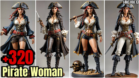 +320 Pirate Woman Character Concept(4k)