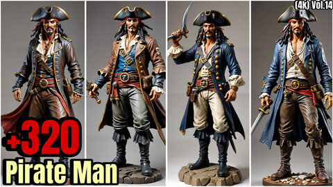 +320 Pirate Man Character Concept(4k)