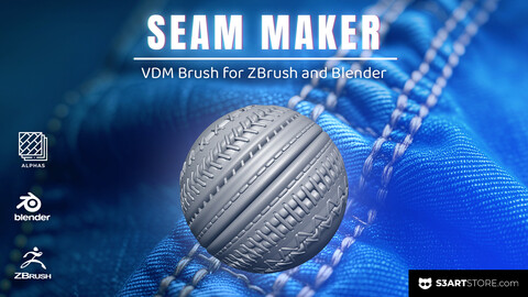 [VDM Brush] Sewing Stitches and Seams VDM Brush for ZBrush 2025