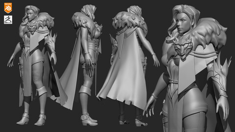 Stylized 3d Character for Zbrush and Blender