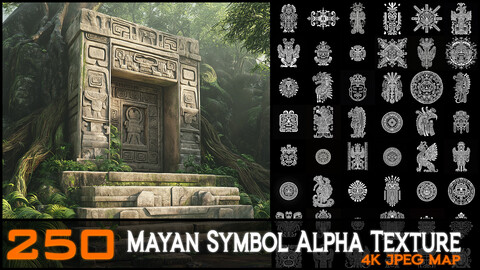 250 Mayan Symbol Alpha Texture