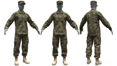 US Air Force OCP Uniform (Marvelous Designer / Clo 3D project+OBJ)