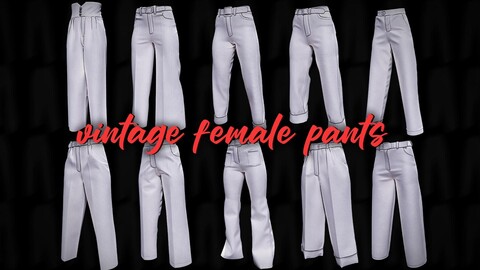 vintage female pants | high poly-OBJ FBX ZPRJ