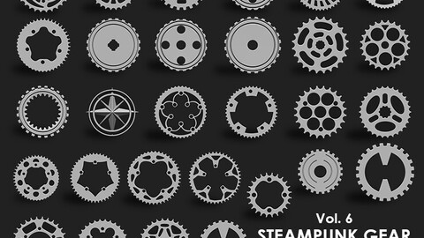 Steampunk Gears IMM Brush Pack 29 in One Vol 6