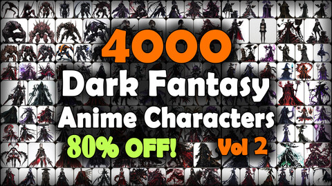 4000 Anime Dark Fantasy Characters (Full Body) Reference Pack | MEGA Bundle | 4K | v.2