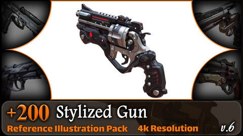 200 Stylized Gun Reference Pack | 4K | v.6