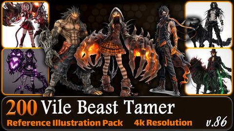 200 Anime Vile Beast Tamer (Full Body) Reference Pack | 4K | v.86