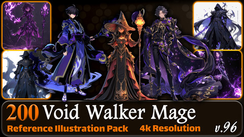 200 Anime Void Walker Mage (Full Body) Reference Pack | 4K | v.96